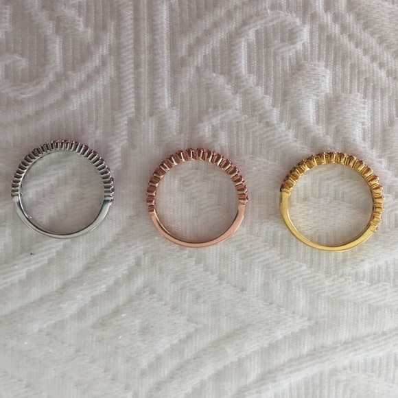 Ruby colored stacking rings - Picture 2 of 3